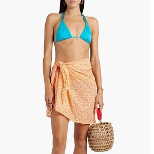 NWOT ONIA Printed cotton-voile pareo